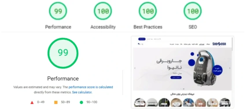 بهینه سازی سایت شوش گالری